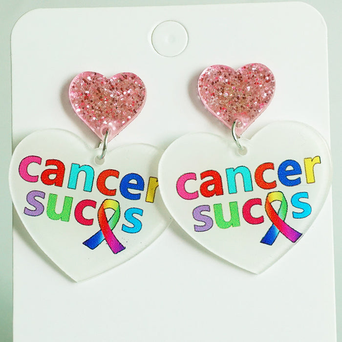 Cancer Survivor Memorial Acrylic Earrings