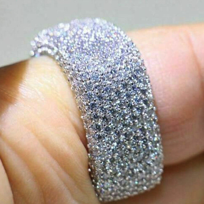 Micro-diamond geometric ring personality fashion zircon female ring