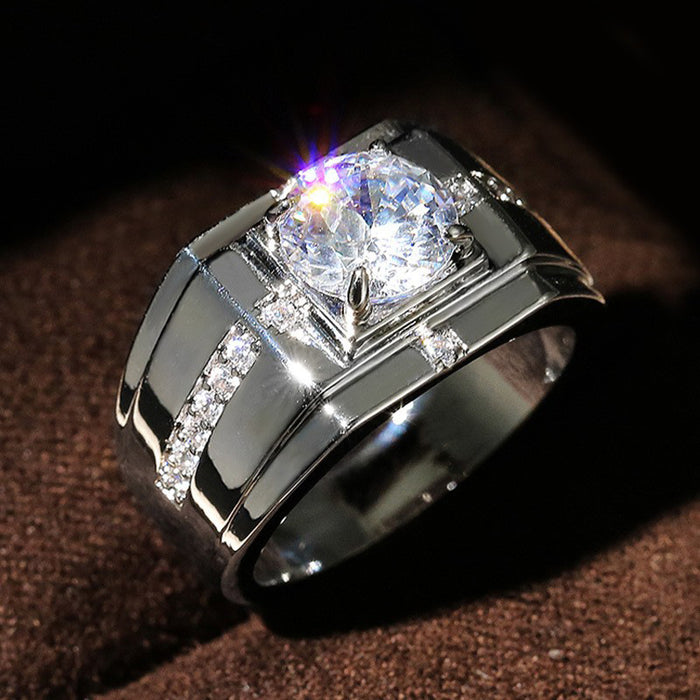 Anillo de negocios elegante y dominante para hombres.