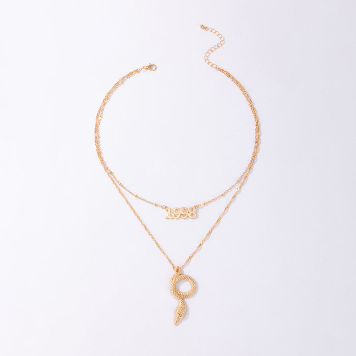 Butterfly Pearl Pendant Necklace with Geometric Chains