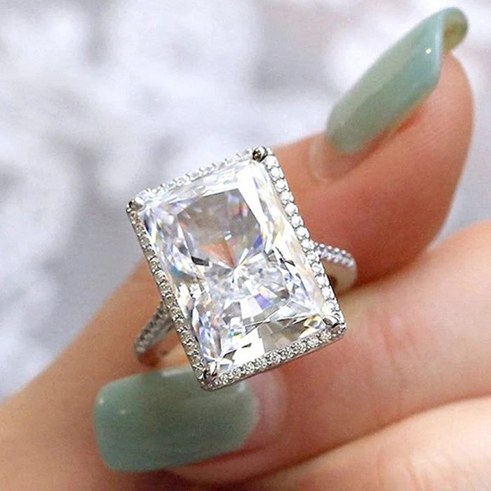 Korean exaggerated ring luxury temperament rectangular ring fashion index finger ring