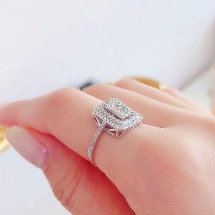 Light luxury full diamond micro-inlaid ring for women