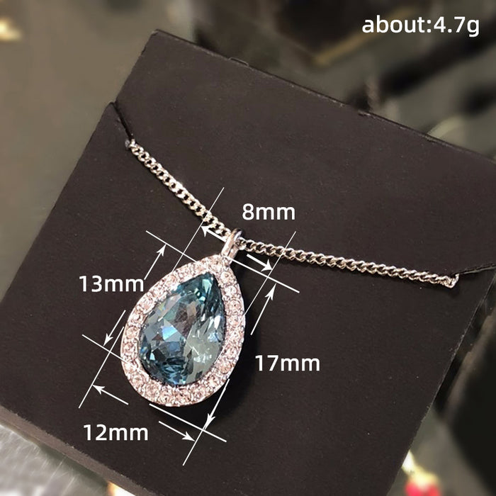 Light luxury water drop pendant classic fashion princess necklace