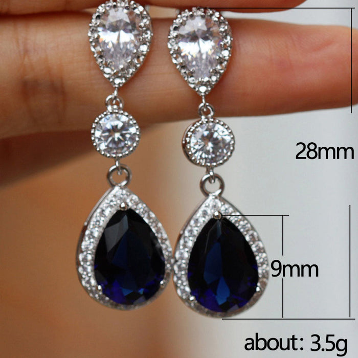 Zircon long earrings beautiful earrings