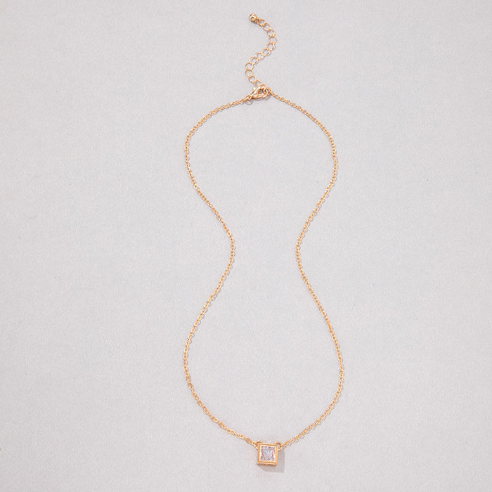 Simple Square Pendant Necklace - Ins-Style Minimalist Choker