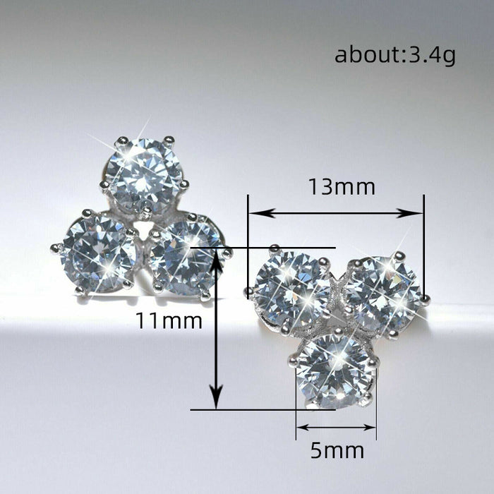 Geometric zircon earrings, versatile and high-end earrings