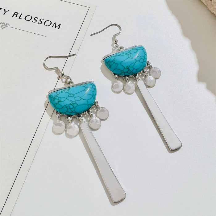 Turquoise earrings bohemian ethnic style earrings