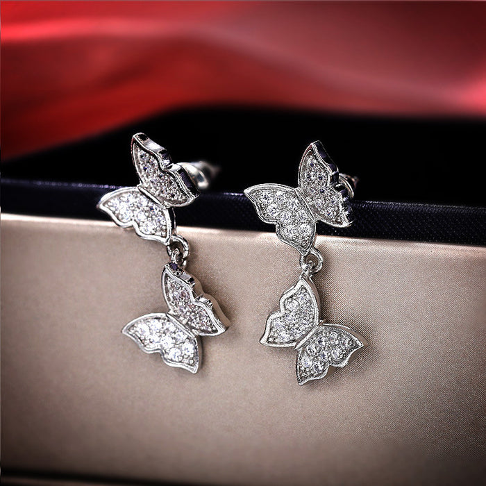 Snowflake Shaped Earrings Micro-Inlaid Zirconia Women's Earrings