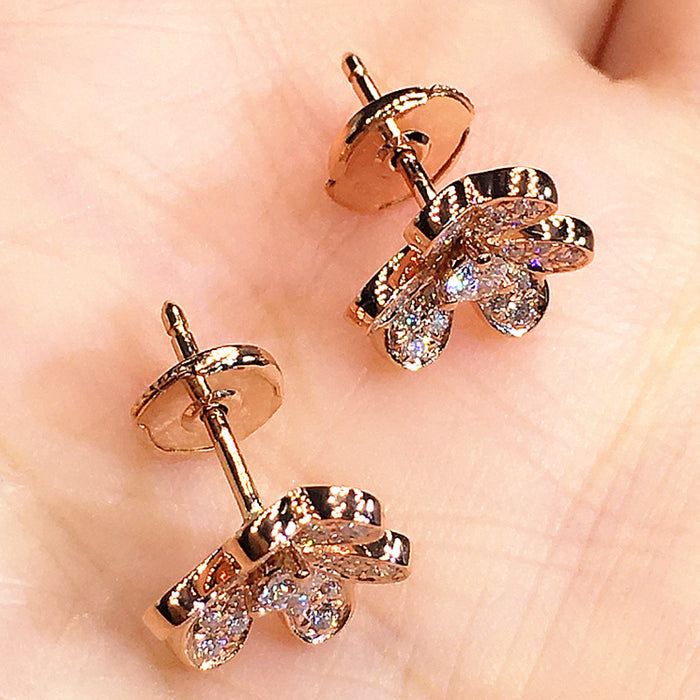 Flower earrings full of diamond earrings for women