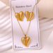 Wholesale 304 stainless steel hydraulic gold-plated earrings and necklace sets - wallojewerly 