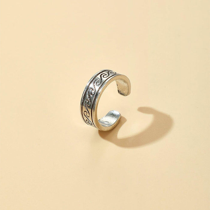 Simple Wave Ring - Fashionable Open Adjustable Ring for Women