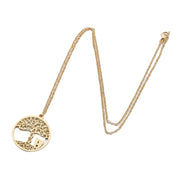 Round pendant necklace, ins women's hollow clavicle chain European and American simple accessories cross-border jewelry - wallojewerly 