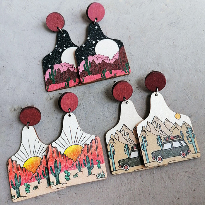 Wooden vacation earrings