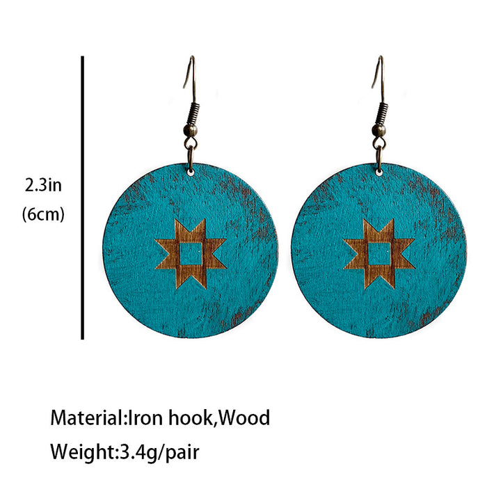 Wooden sun earrings