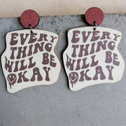 Wooden letter earrings - wallojewerly 