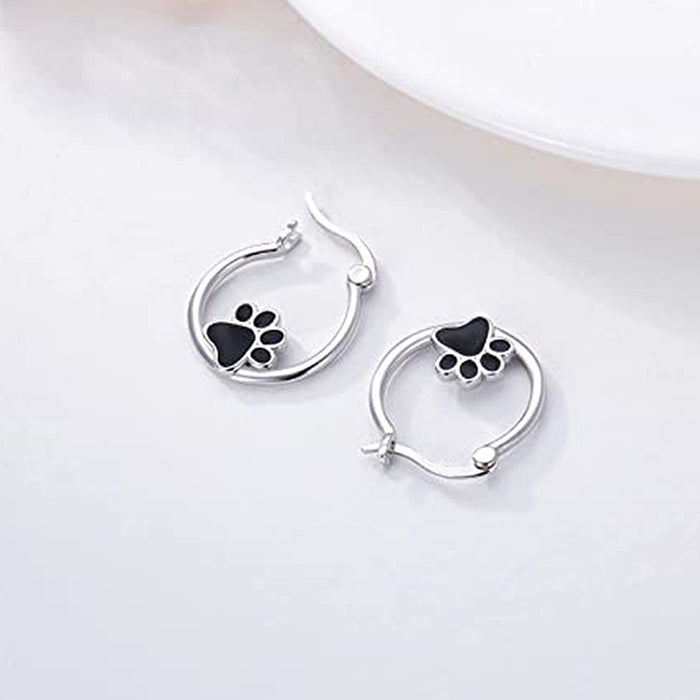 Animal cat claw earrings cute heart-shaped earrings