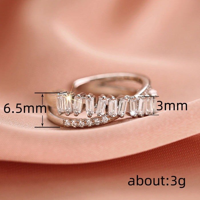 Anillo de dedo índice de moda con apertura ajustable, anillo de estilo moderno, diseño de lujo ligero europeo y americano.