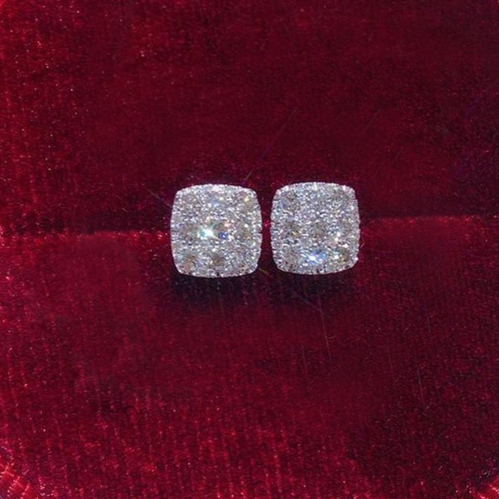 Sparkling Square Diamond Earrings