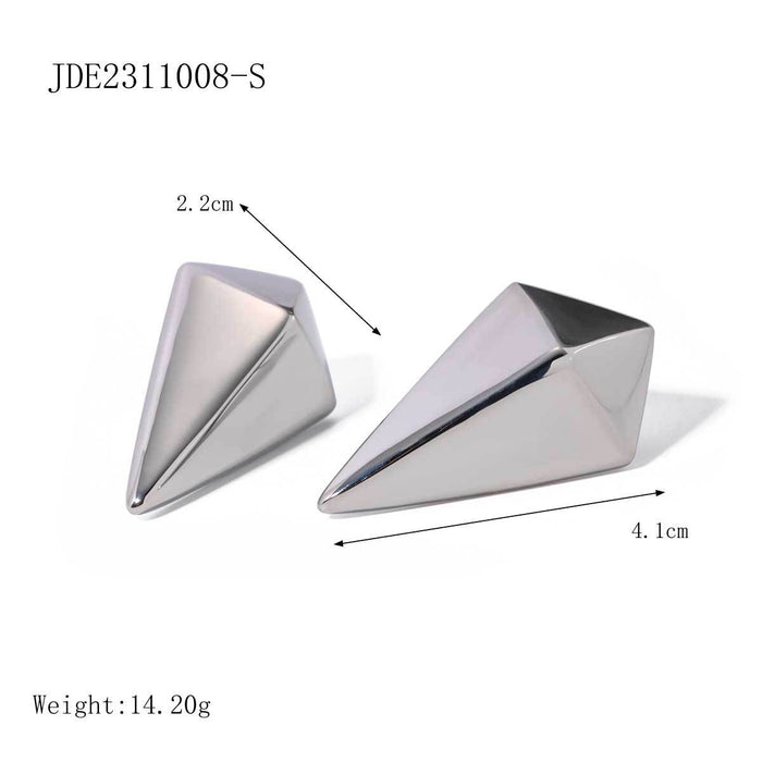 Trending 18K Gold Stainless Steel Long Rhombus Stud Earrings - Cross-Border Jewelry for Wholesale