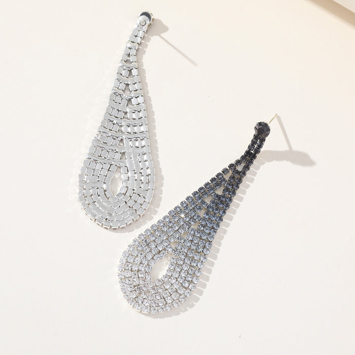 Waterdrop Rhinestone Earrings - Exaggerated Long Dangles for a Stylish Look