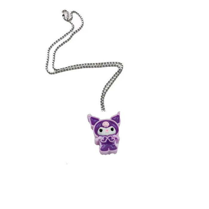 Y2K style hot girl puppy necklace cute oil drop version necklace