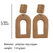 Handmade Morandi Color Clay Earrings - Geometric Embossed Design for a Vacation Look - wallojewerly 