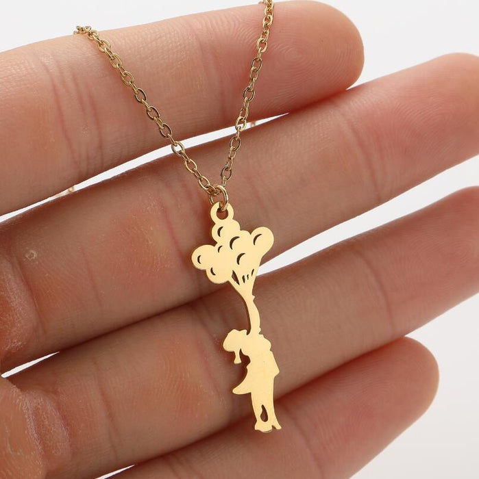 Eyelash cat mushroom balloon pendant necklace, Christmas tree elephant fashion clavicle chain wholesale