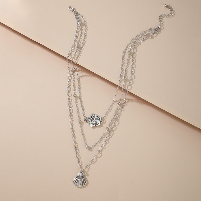 WISH Trendy Bar Pendant Necklace Set - Double-Layer Geometric Chain