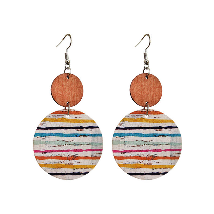 Round wooden earrings