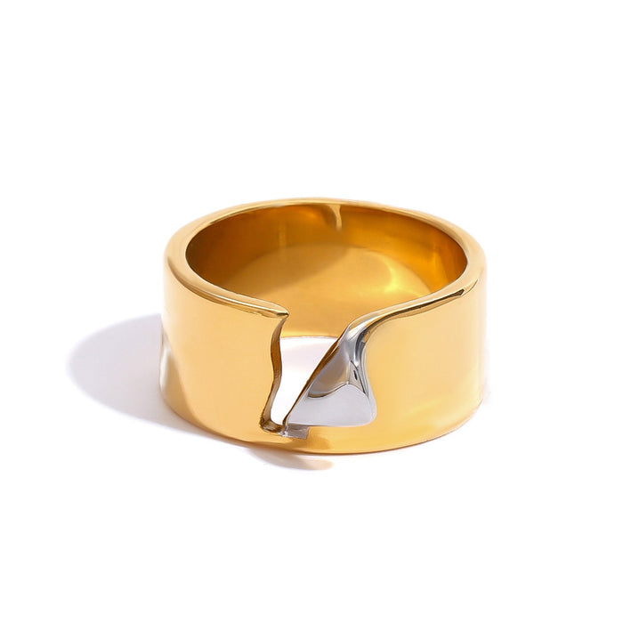 Stainless steel metal color-block ring