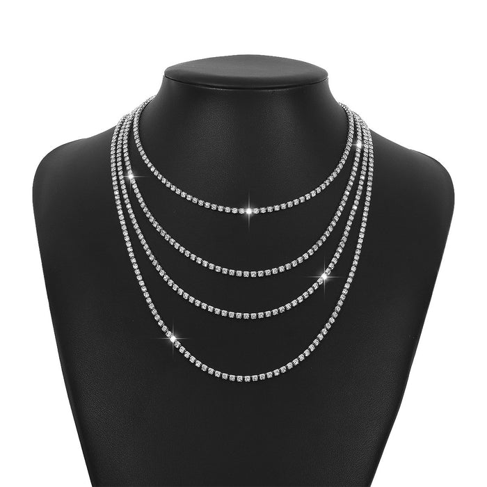 French-Style Rhinestone Choker - Waterdrop Pendant for Evening Gowns