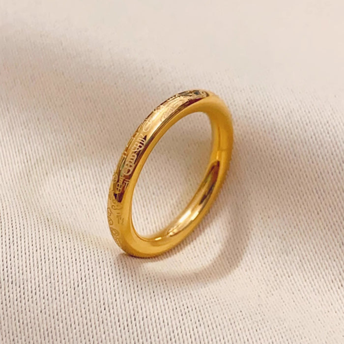 Wholesale colorfast stainless steel and titanium steel Wanfu plain ring couple rings