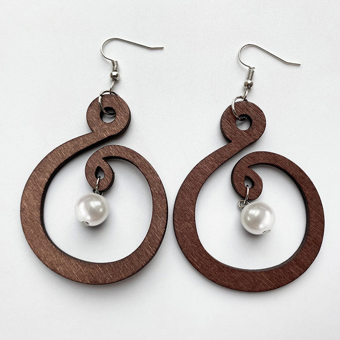 Wooden round earrings