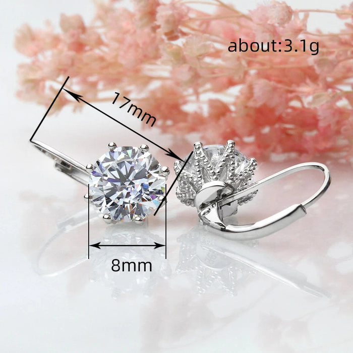 Inlaid zircon earrings wedding earrings fashionable high-end wedding earrings for women