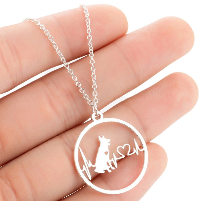 Dog necklace geometric round heartbeat series clavicle chain, niche design cross-border jewelry wholesale