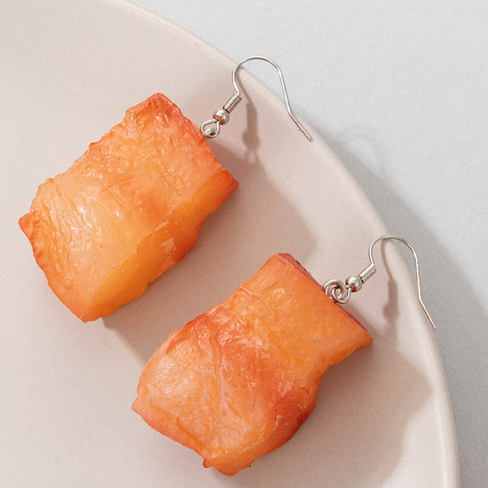 Imitation braised pork ear hooks imitation food earrings