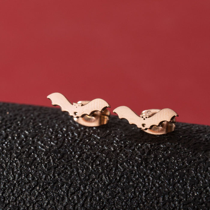 Bat Stainless Steel Stud Earrings - Bold and Stylish Halloween Jewelry