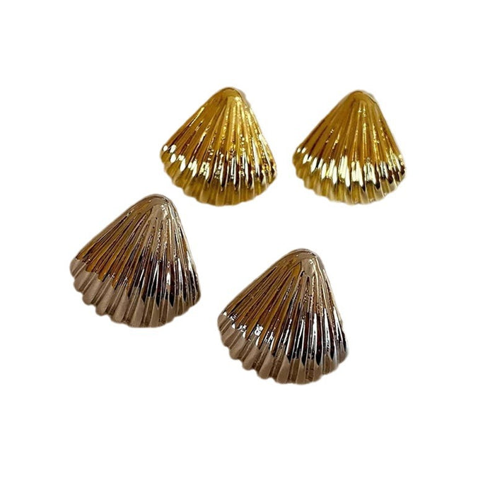 Shell earrings niche design pleated earrings