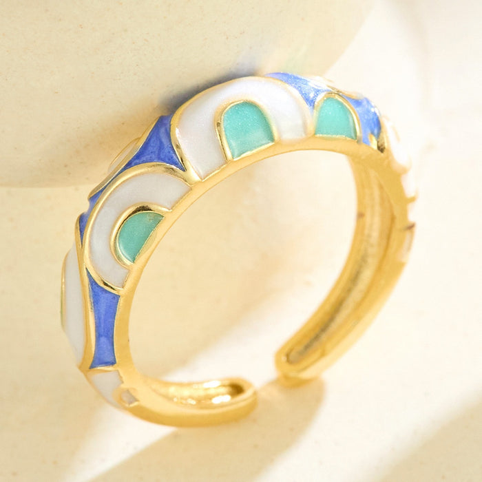 Wholesale colorful enamel leopard print rings