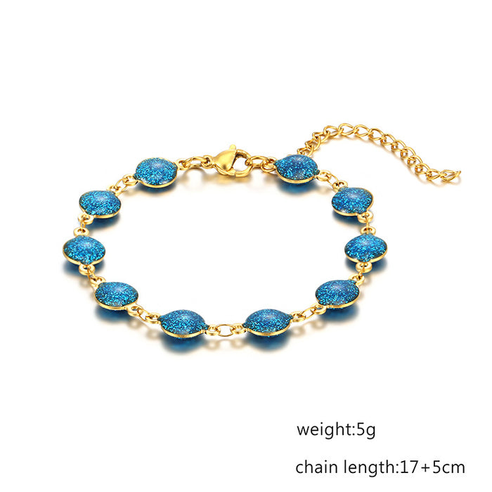 Stainless steel powder plated 18K gold trendy women's bracelet