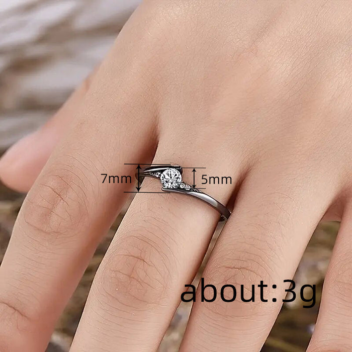 Anillo de compromiso con brazo oscilante y micropavé