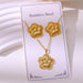 Wholesale 304 stainless steel hydraulic gold-plated earrings and necklace sets - wallojewerly 