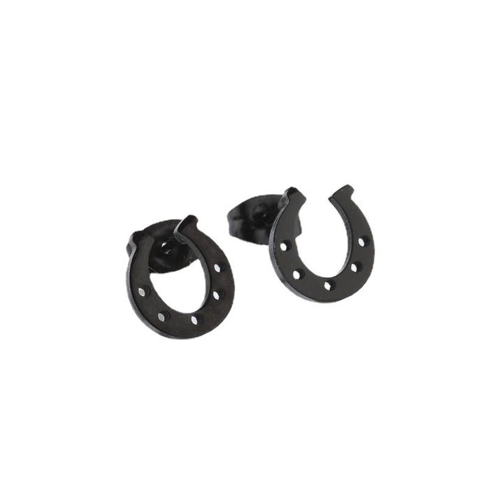 Horseshoe U-Shaped Stainless Steel Stud Earrings - Simple and Chic Geometric Jewelry