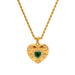 18K Gold-Plated Stainless Steel Zircon Necklace - Vintage Heart Pendant Titanium Steel Jewelry for Women - wallojewerly 