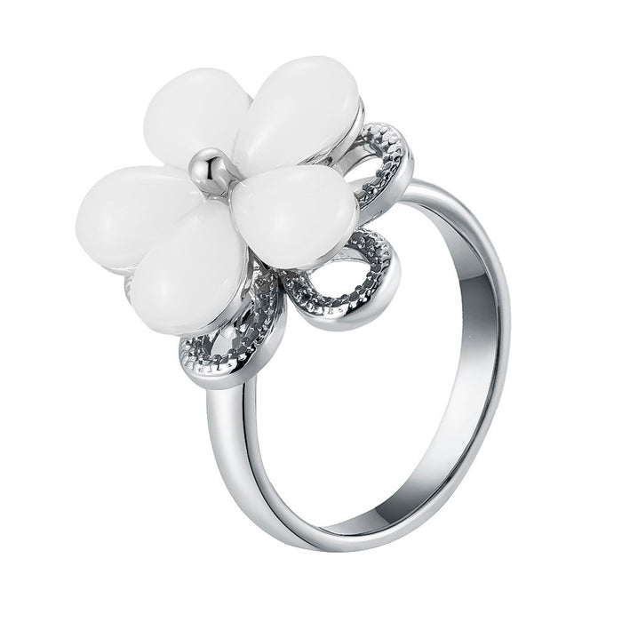 Wholesale cat's eye five-petal flower rotating ring