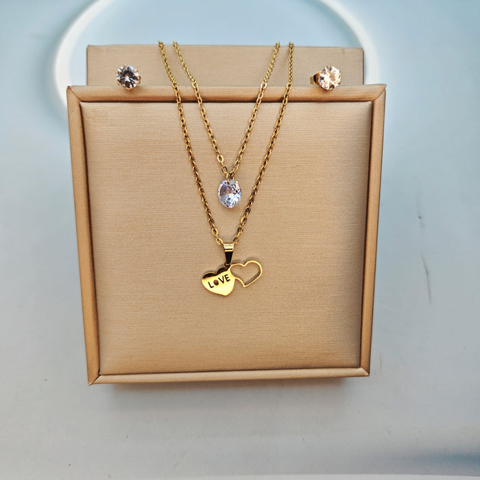Pendientes de plata con forma de corazón de acero inoxidable y acero de titanio al por mayor