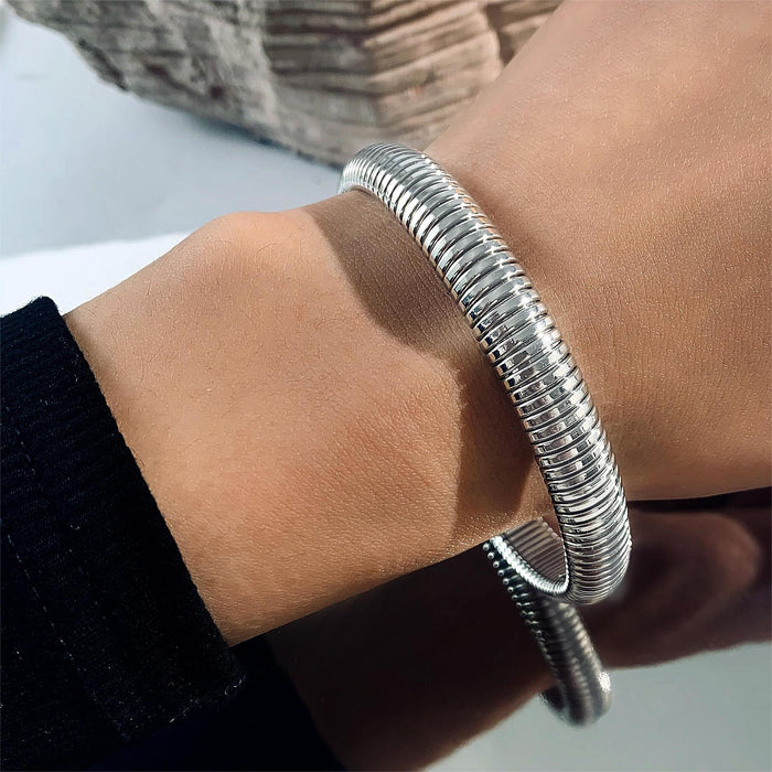 Bold Striped Elastic Bracelet Set - Unique Spring Bangle for Women