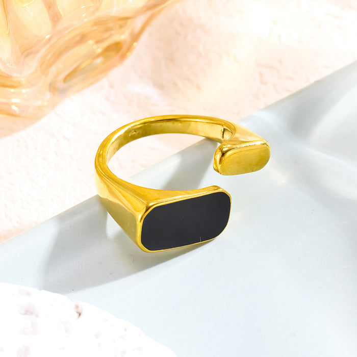 Wholesale white seashell titanium steel open rings
