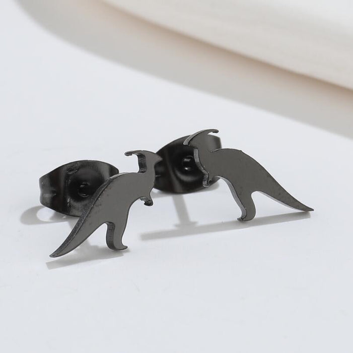 Dinosaur Stainless Steel Stud Earrings - 18K Gold Plated Animal Jewelry