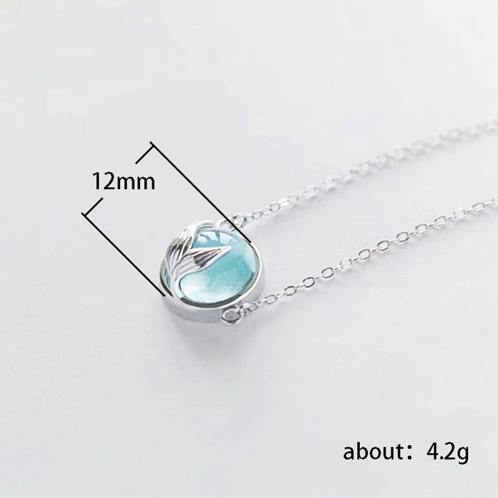 Mermaid Bubble Fishtail Pendant Clavicle Necklace